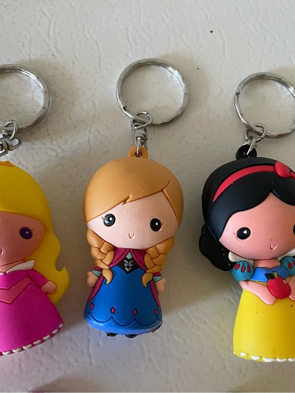 Disney princesses keychains.
